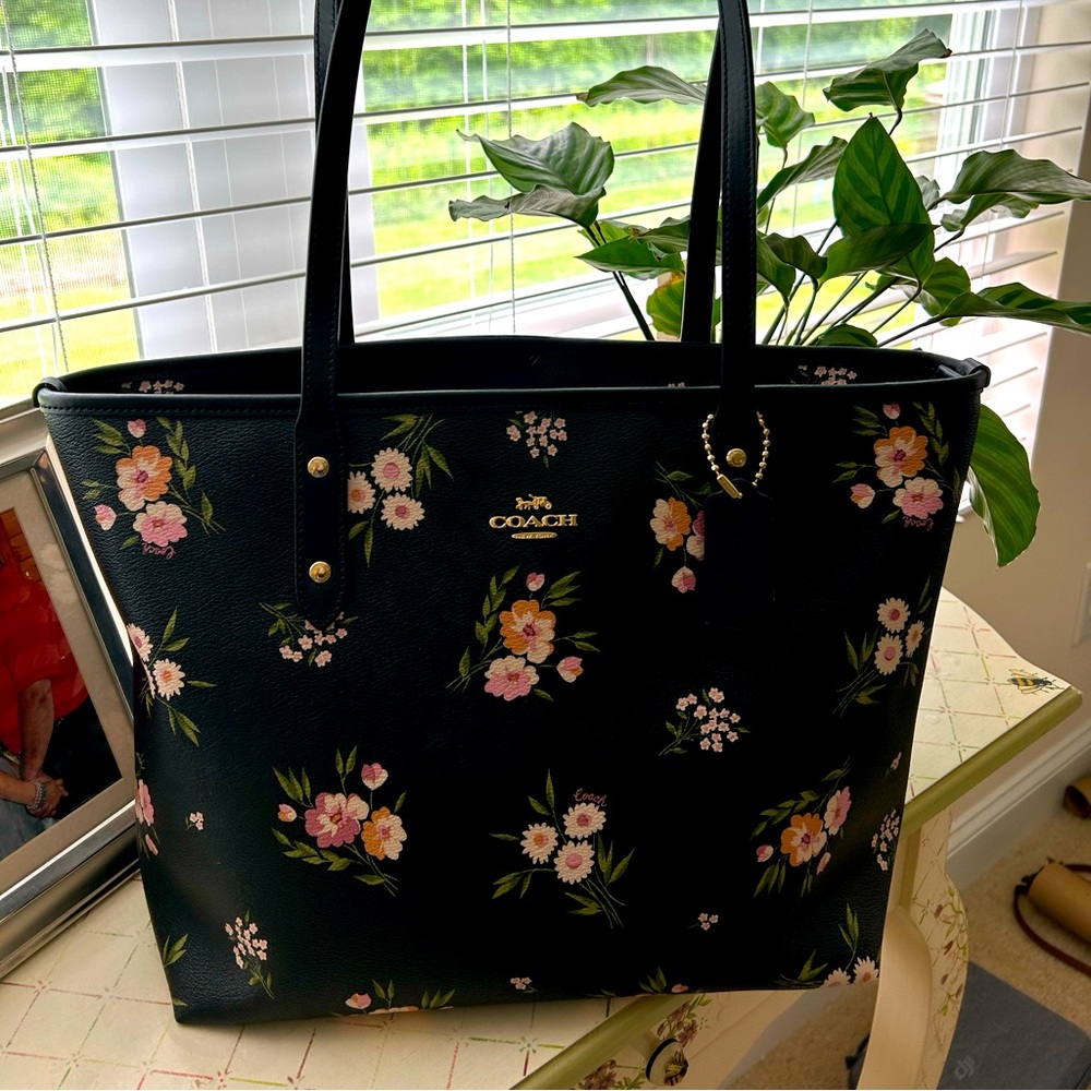 Flowered black Coach